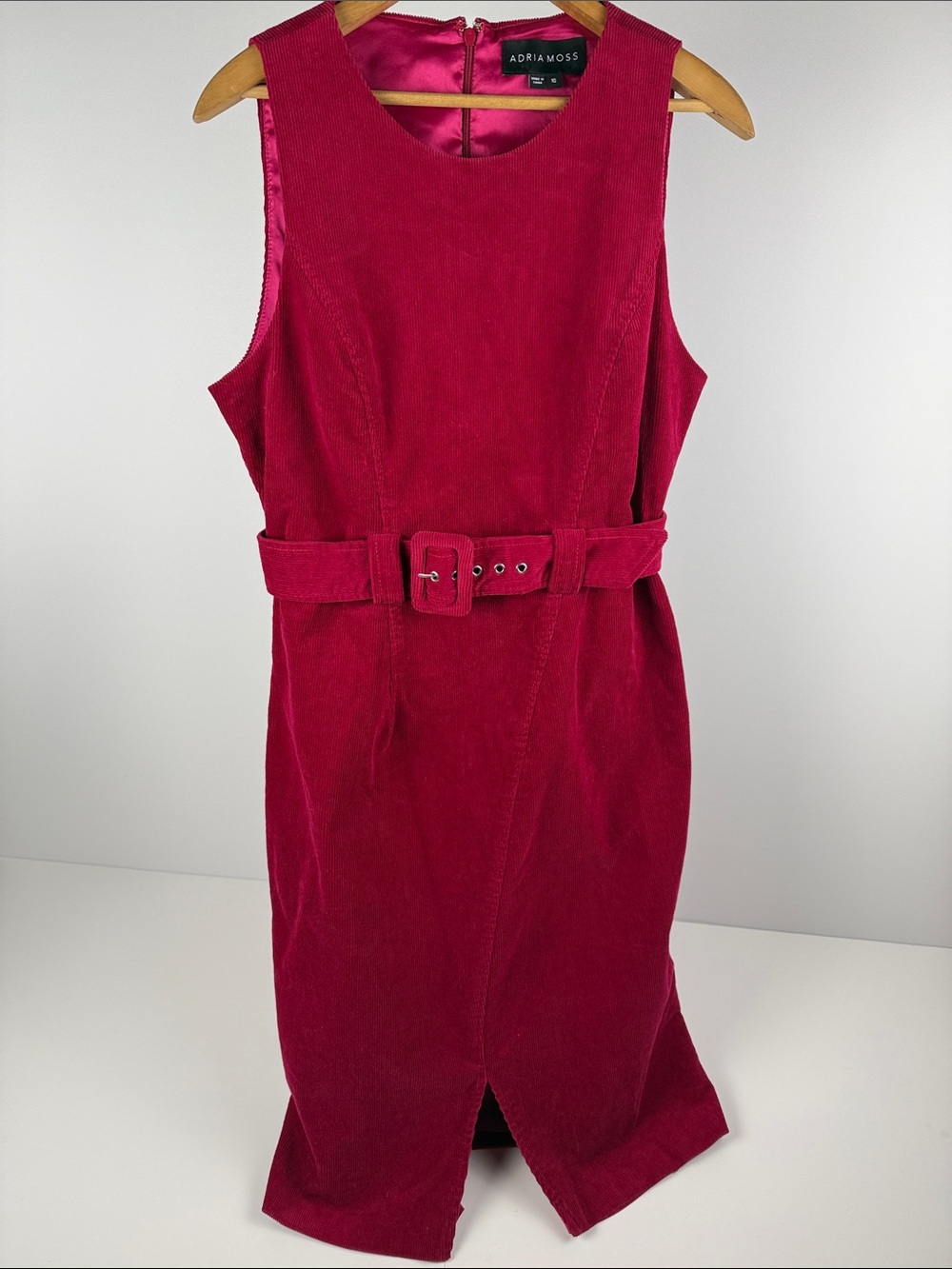Adria Moss Fuchsia Belted Sheath Dress